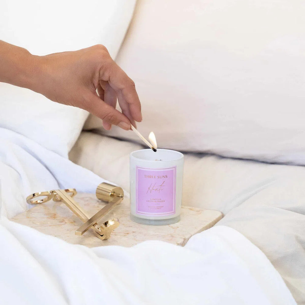 Hunti' | Mini Candle of Tranquility | Camellia + Lotus Blossom-Candle-ThreeSuns