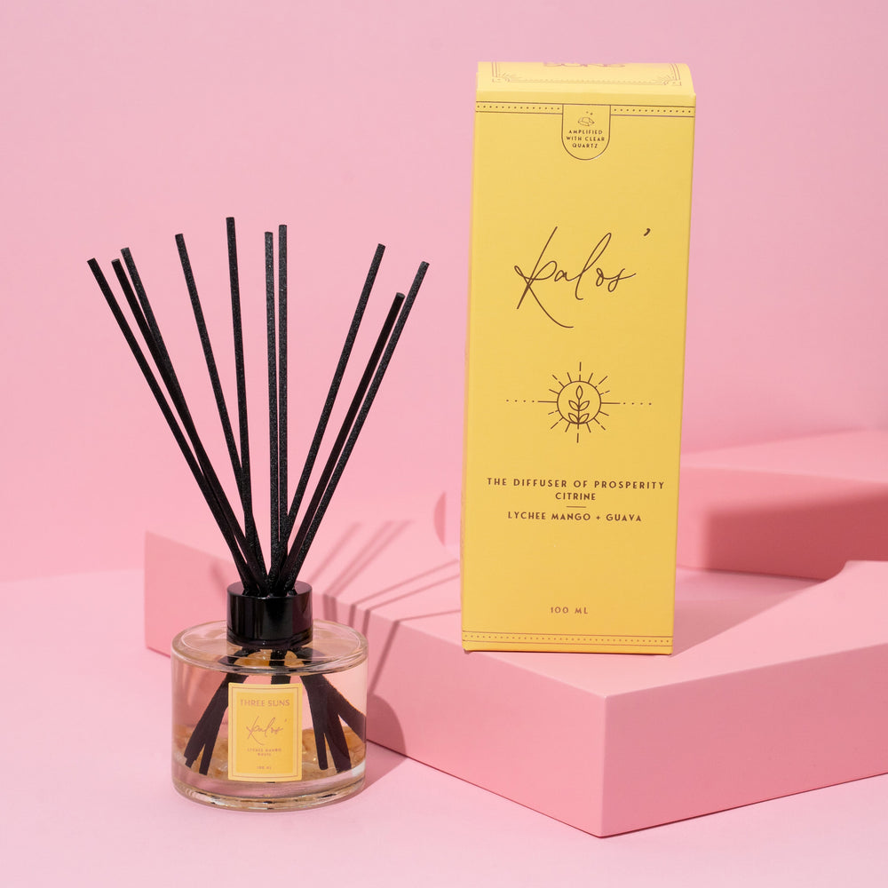 Kalos' | 100ml Diffuser of Prosperity | Lychee Mango + Guava - ThreeSuns