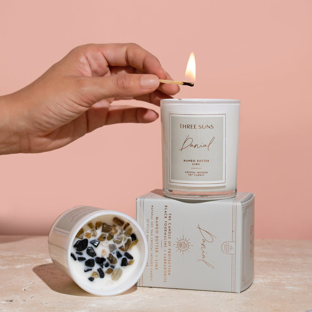 
                      
                        Danial | Mini Candle of Protection | Mango Butter + Lime - ThreeSuns
                      
                    