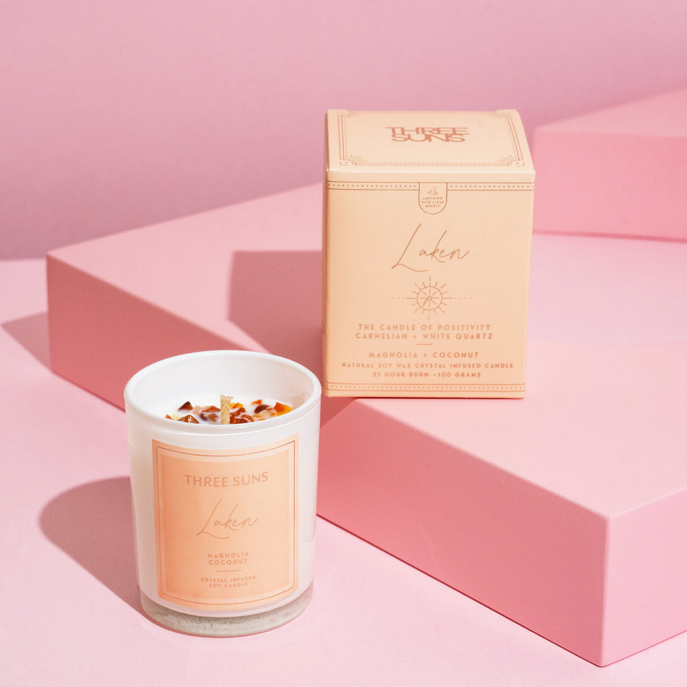 
                      
                        Laken | Mini Candle of Positivity | Magnolia + Coconut - ThreeSuns
                      
                    